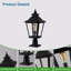 Ensemble de 2 lanternes d'extérieur 21 po (H) 21 po - Lampadaire rétro en métal noir et verre transparent pour l'éclairage de jardin, portail, allée et allée avec une conception élégante (ampoule non incluse)