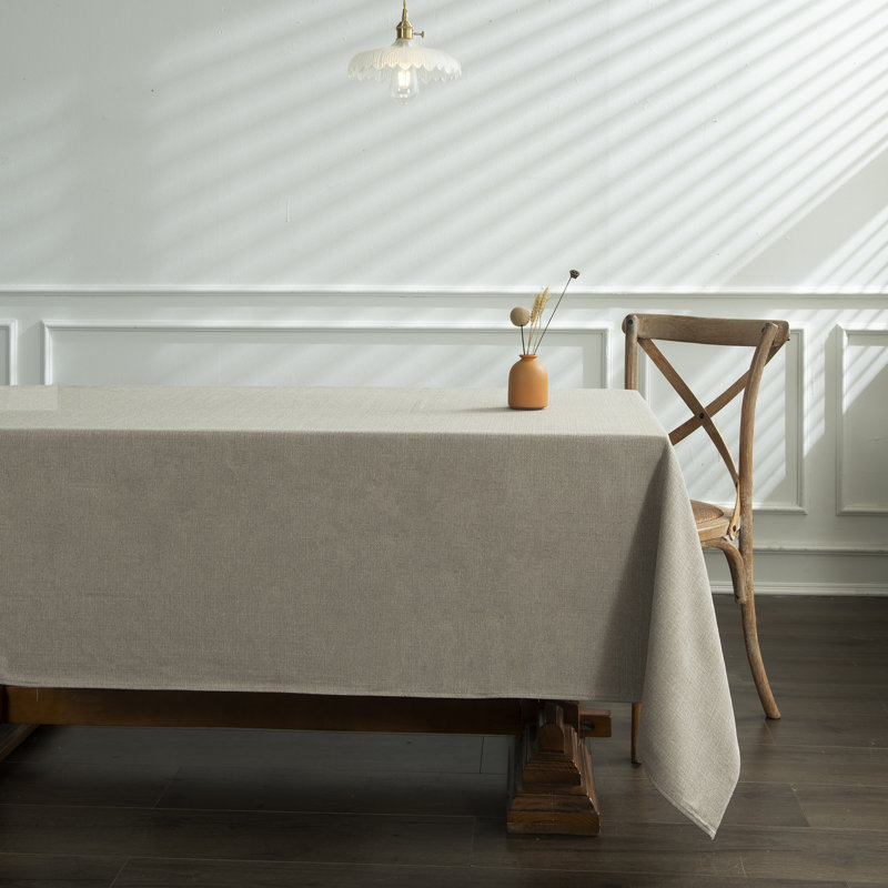 Joselyn Rectangle Stain Resistant Tablecloth, Beige, 118" L x 57" W