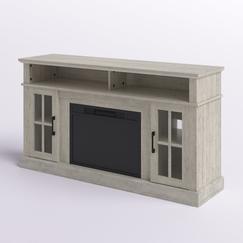 Akper TV Stand Fireplace for TVs up to 65" Fireplace, Gray