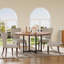 Round Dining Table with Stainless Steel Base