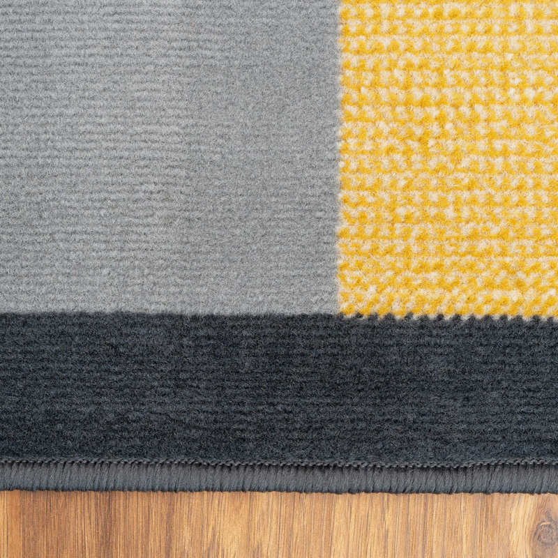 Calian Machine Woven Grey/Ochre Indoor Rug, Rectangle 160 x 230cm