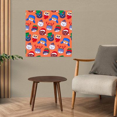 Adorables chats mignons, fantaisie, chat, fantaisie, art mural contemporain, hiver