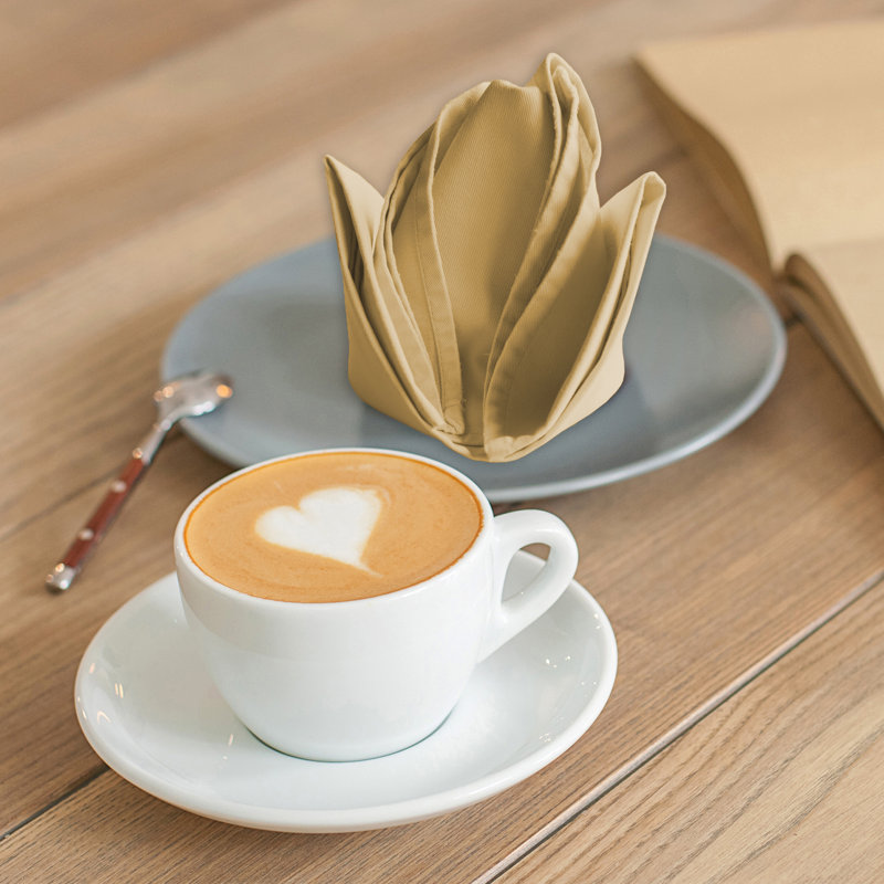 Poly Cotton Enrich Twill Cloth Napkins, Ivory Gold