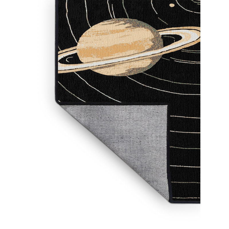 Tapis noir lavable à la machine, Rectangle 7 pi x 9 pi