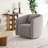 Boucle Polyester Upholstered Swivel Armchair-1201399729