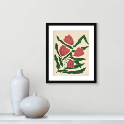 « Tulipes rouges » Estampe de Camilla Bergqvist