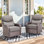 Chaises de patio pivotantes avec coussin épais de 6 pouces, chaises de patio pivotantes à haut dossier pour l'extérieur, chaises en osier 2 pièces pour terrasse et bord de piscine