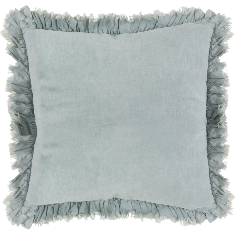 Housse et insert de coussin carré Leona, Gris bleu, H 20 po x l 20 po