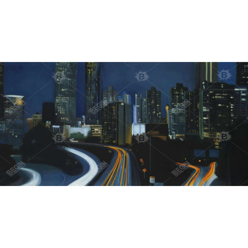 Atlanta la nuit - Toile décorative bleue pour la maison