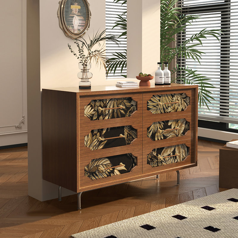 Commode décorative en métal 6 tiroirs