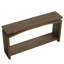 Console en bois massif de 63 po avec tablettes ouvertes
