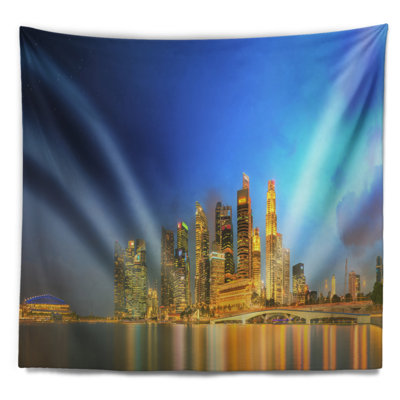 Tapisserie cityscape singapour et marina bay