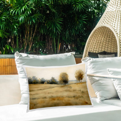 Conception de coussin d'extérieur imprimé Solitude Fields Landscape par LSR Creative Studio