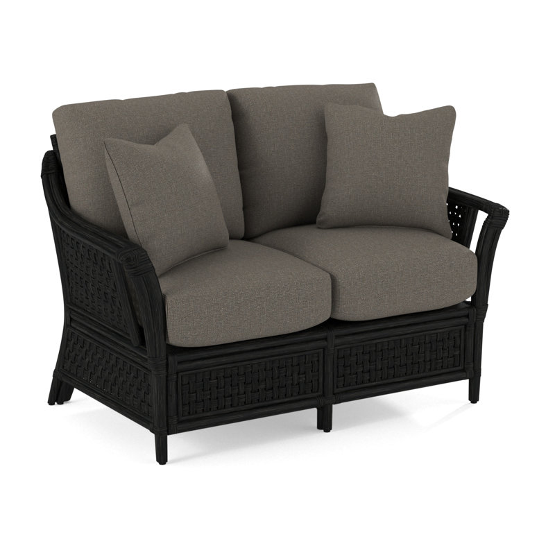 Boca Upholstered 55'' Loveseat, Gray Sugar Performance; , Black