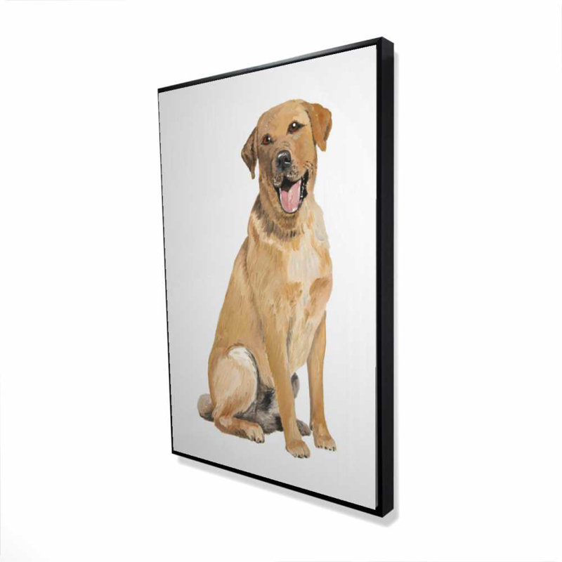 Beige Labrador Retriever Framed Canvas - Home Decor Artwork