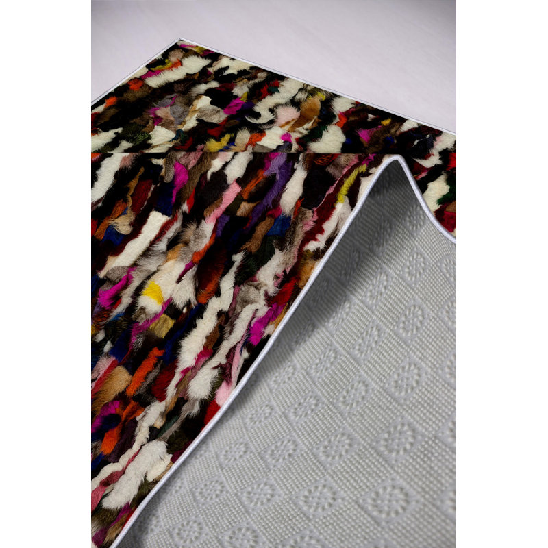 Eco-Friendly Area Rug, 100% Polyester, 4.7 x 5.9 ft | 650 g/m², Antibacterial, Non-Slip PVC Dot Underside | Machine Washable, Digital Printed Design | Perfect for Living Room, Bedroom & Play Areas
