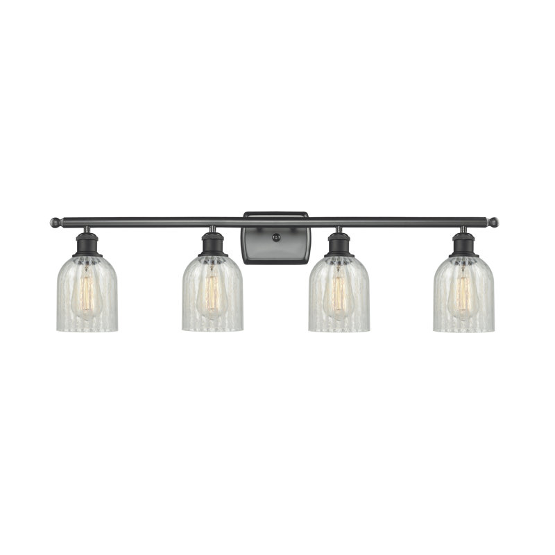 Éclairage de salle de bain à intensité variable 4 lumières Vella, Ampoule DEL 6 watts Vinage, Noir mat, Mouchette