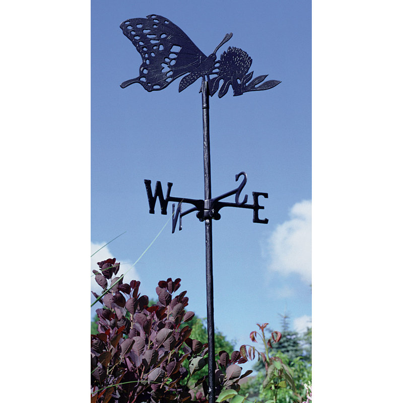 Butterfly Garden Weathervane, Verdigris
