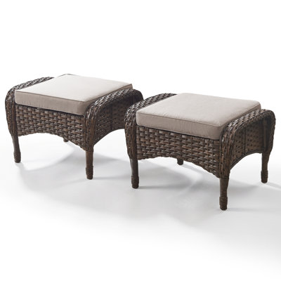 Gaetanino Wicker Outdoor Ottoman with Cushion