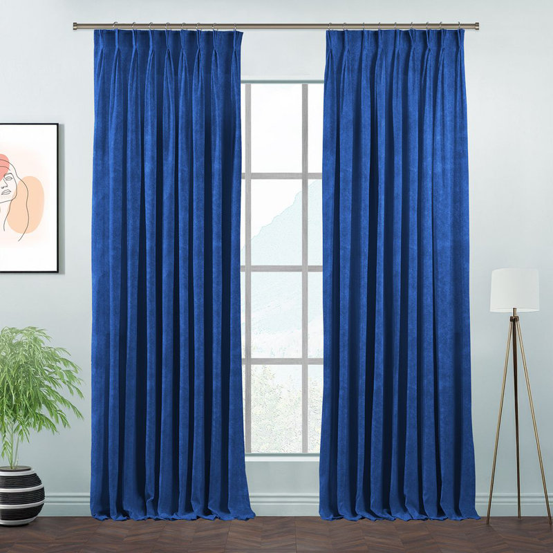 Room Darkening Single Curtain Panel, Seashell, 130 W x 265 D cm