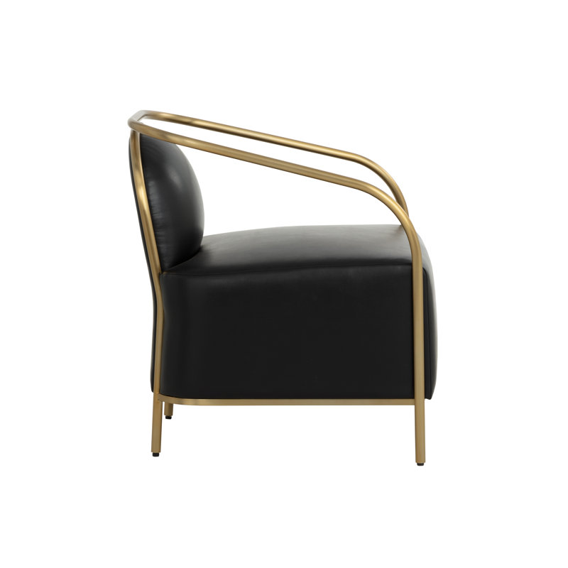 Lounge Chair, Black Faux Leather