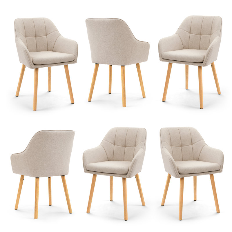 51cm H Upholstered Upholstered Back Armchair, Beige, Beige