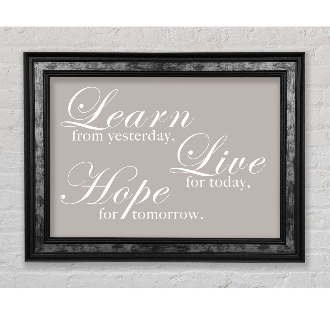 Home Quote Learn Live Hope Lilac - Single Picture Frame Typography