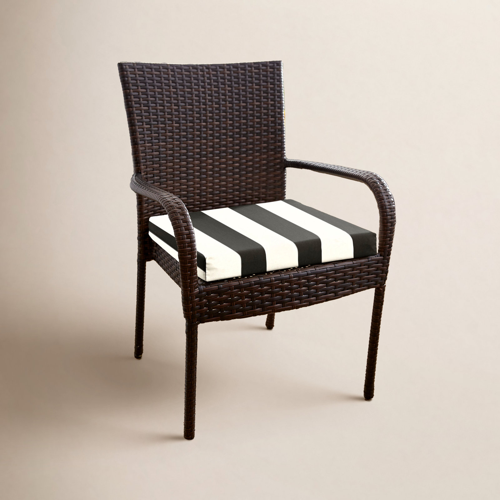 Pendley Striped Outdoor Dining Chair Cushion, 2.5" H x 20" W x 20" D