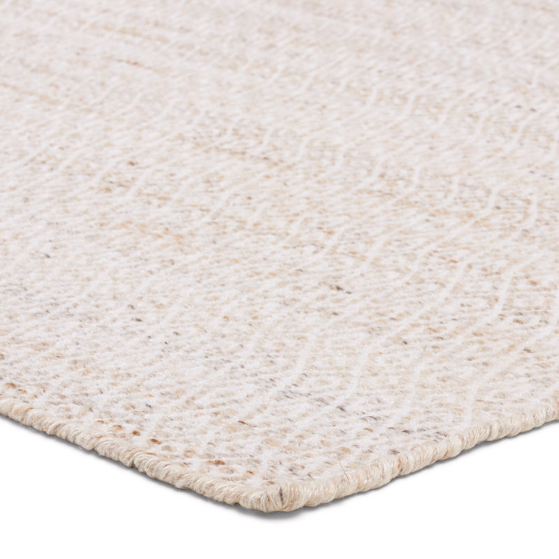 Tapis extérieur brun clair / crème fait à la main avec treillis Schwandt Imogen, Rectangle 4pi x 6 pi
