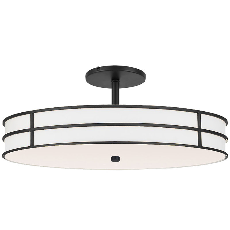 Plafonnier semi-encastré Kamer - 20 po de diamètre - Finition noir mat