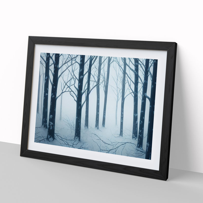 Winter Forest Snow Vol.1 - Framed Print, 34cm H x 46cm W x 2cm D, Black Framed