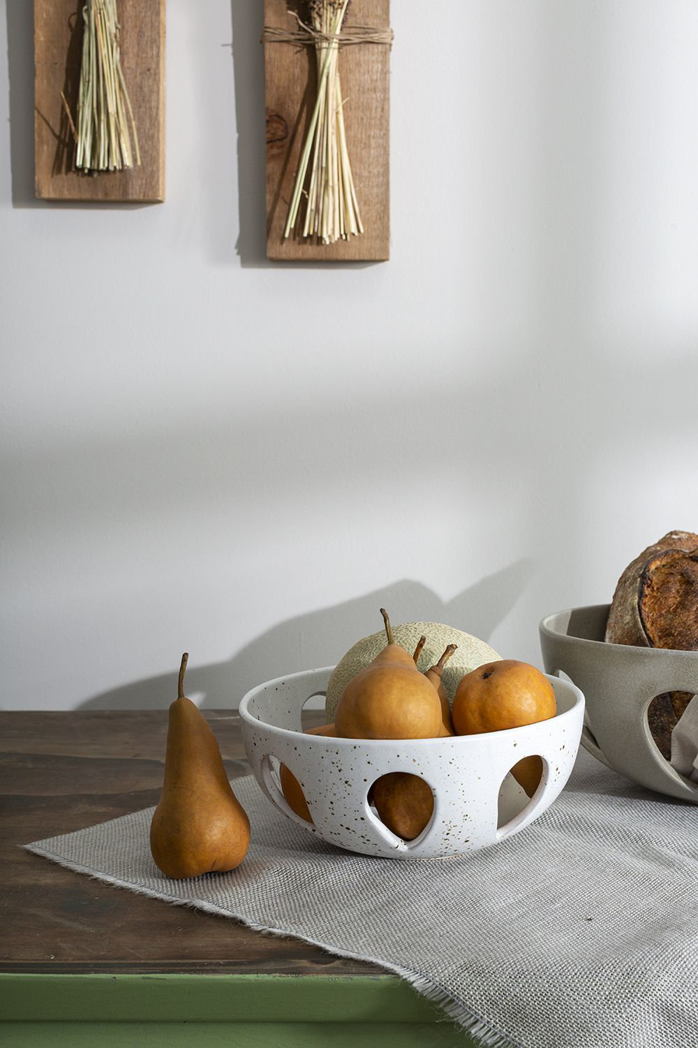 Ardoch Handmade Ceramic Decorative Bowl 1, White, 5.5" H x 10" W x 10" D