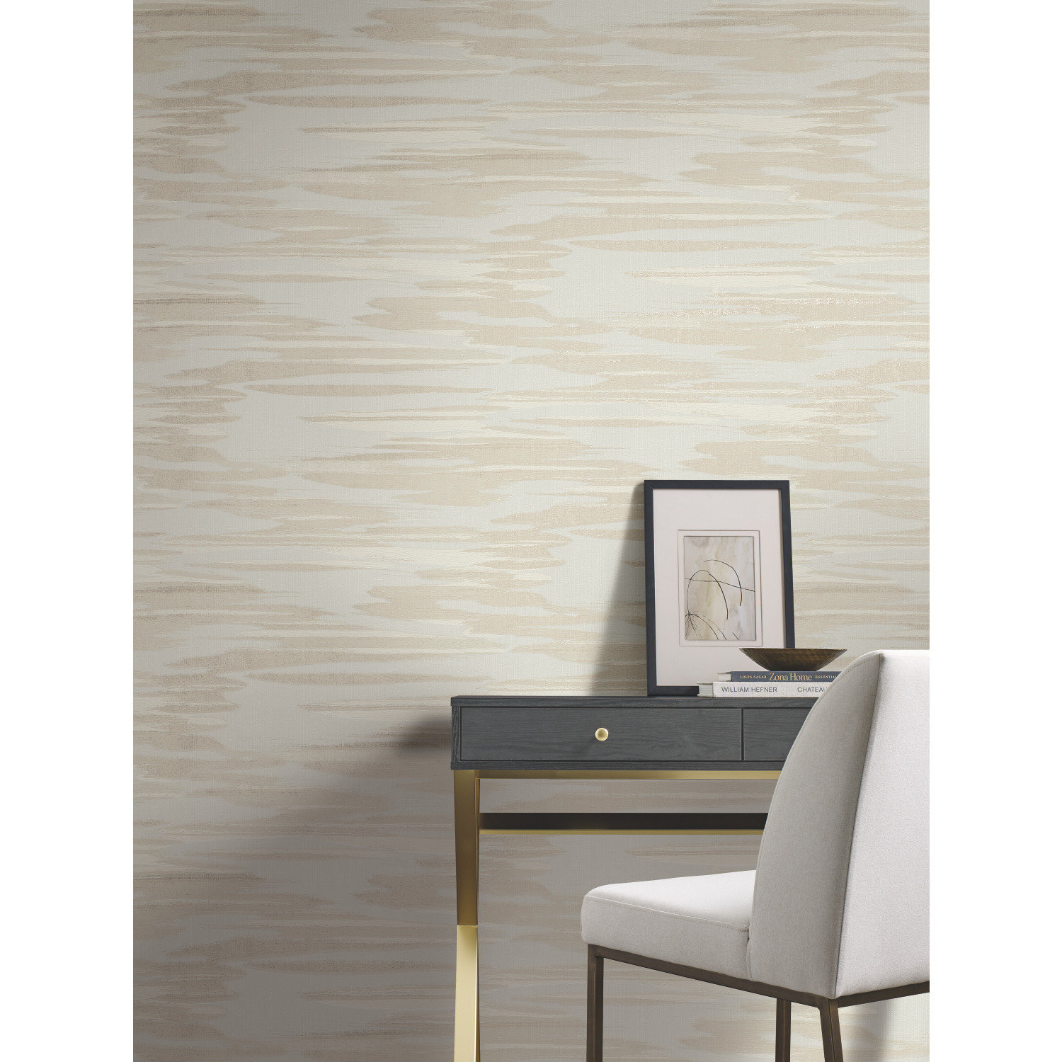 Surrey Striped Wallpaper, White
