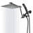 10 Inch Square Shower Head Combo And High Pressure Handheld Shower  With 16'' Adjustable Shower Extension Arm-107292559
