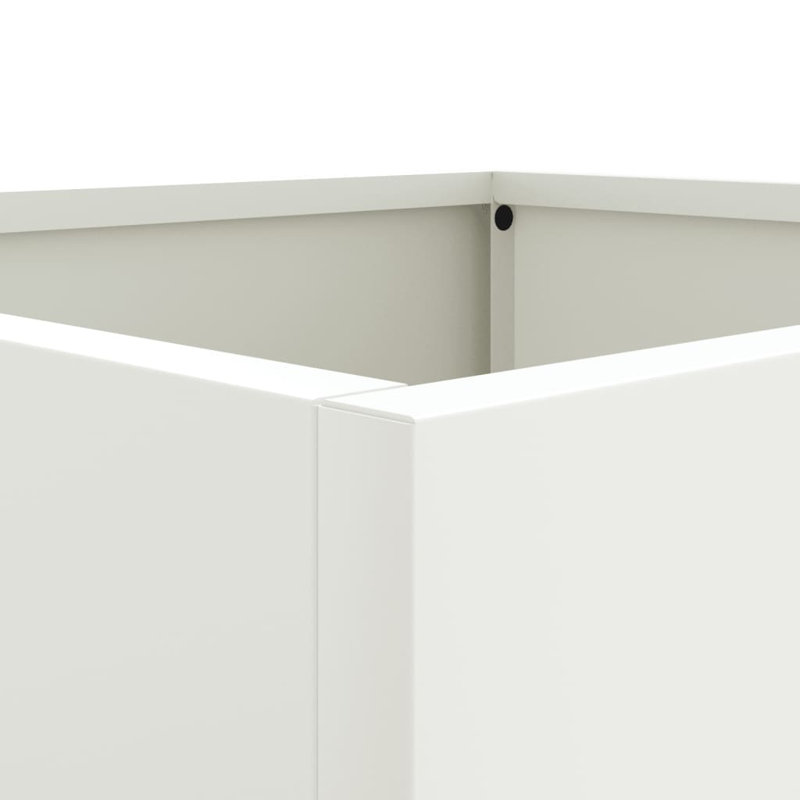 Planter Steel, 75cm H x 32cm W x 29cm D, White