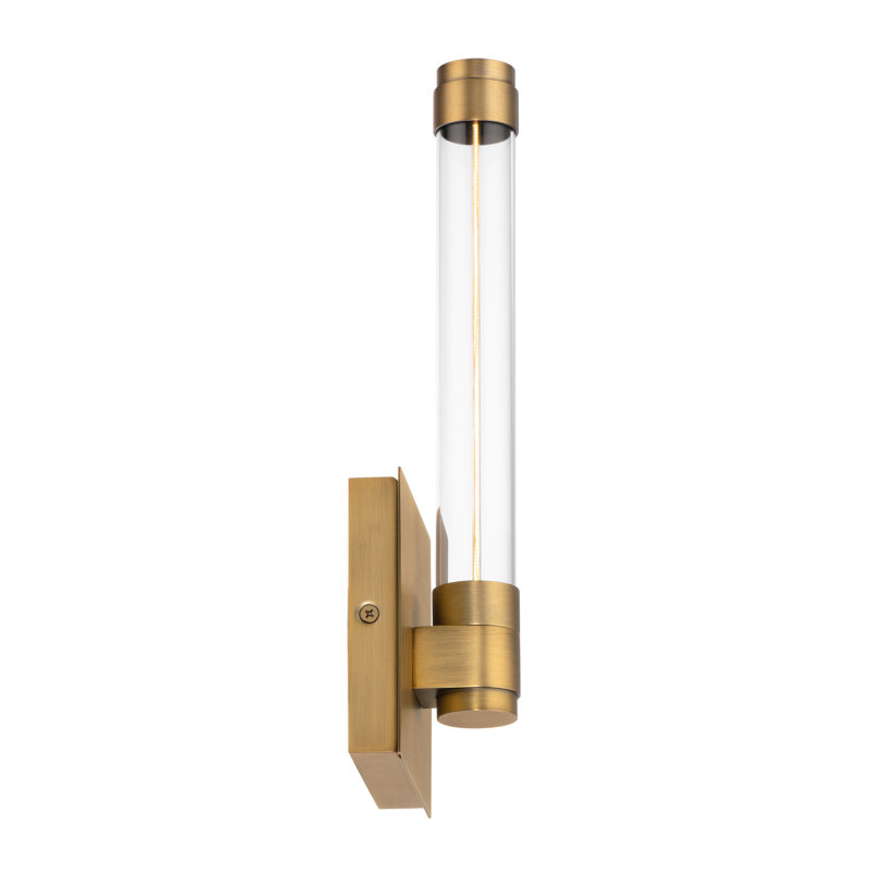 Jedi LED Armed Sconce, Aged Brass