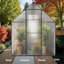 Serre extérieure 6X12 - Remise de rangement robuste avec fenêtre d'aération réglable et porte à charnière verrouillable