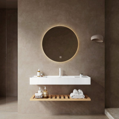 Meuble-lavabo de 30 po avec lavabo, armoire de rangement autoportante en contreplaqué rayé avec tiroir et tablette ouverte, lavabo intégré rectangulaire sans robinet, pré-assemblé, couleur bois de noyer rétro