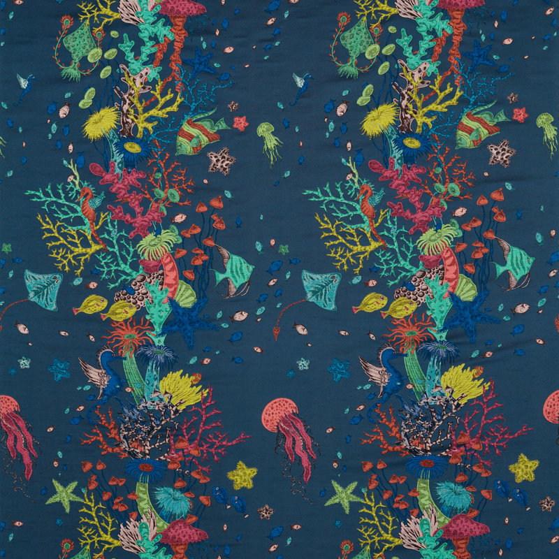 Seaforest Jacquard Fabric, Navy