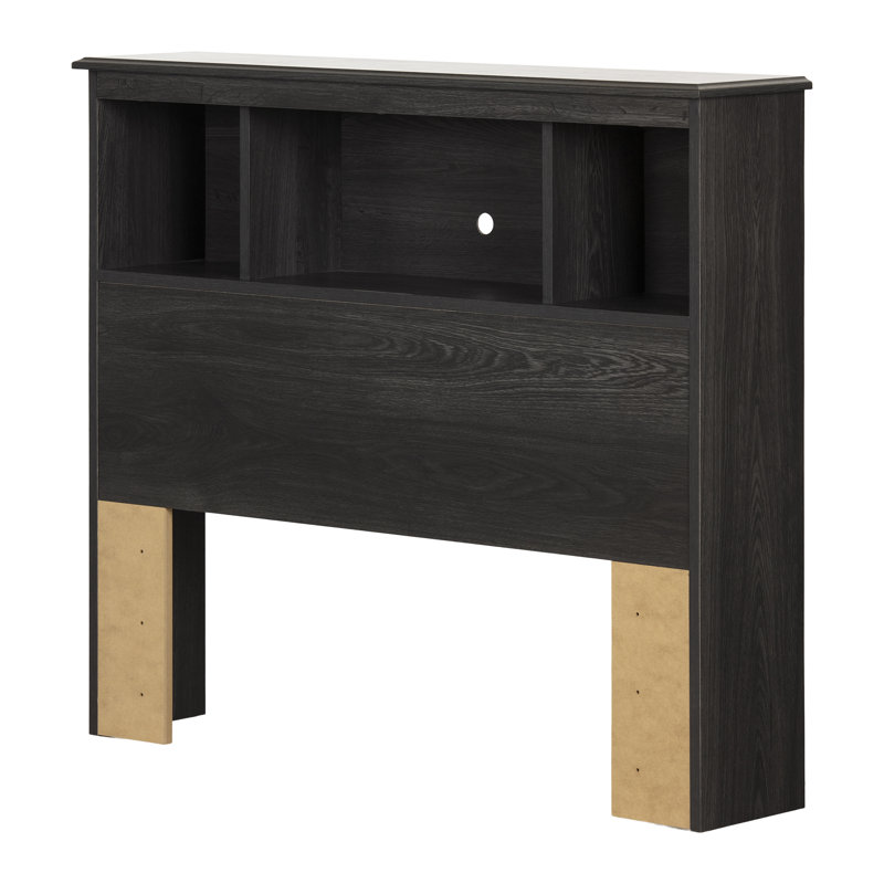 Gray Oak Twin Wood Headboard with Storage