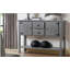 Console en bois massif avec 2 tiroirs, armoires et tablette inférieure-418475682