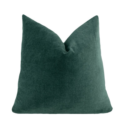 Green Solid Velvet Throw Pillow Cover