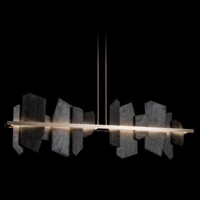Ardesia 1 - Light Kitchen Island Linear LED Pendant with Slate Accents