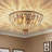 5-Light Antique Brass Crystal Flush Mount Ceiling Lightfor Entryway