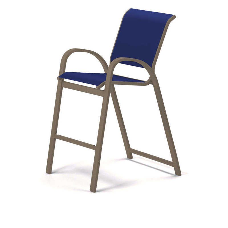 Tabouret de bar Holna, Atlantis bleu royal Sunbrella®, Désert texturé