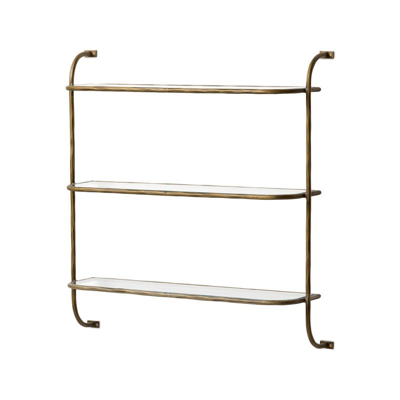 Swinton Shelf-Hammered Gunmetal, Hammered Aged Brass