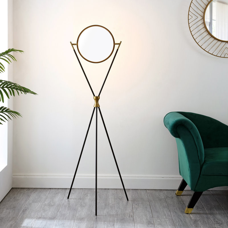 60.75'' Black/Gold LED Tripod Floor Lamp