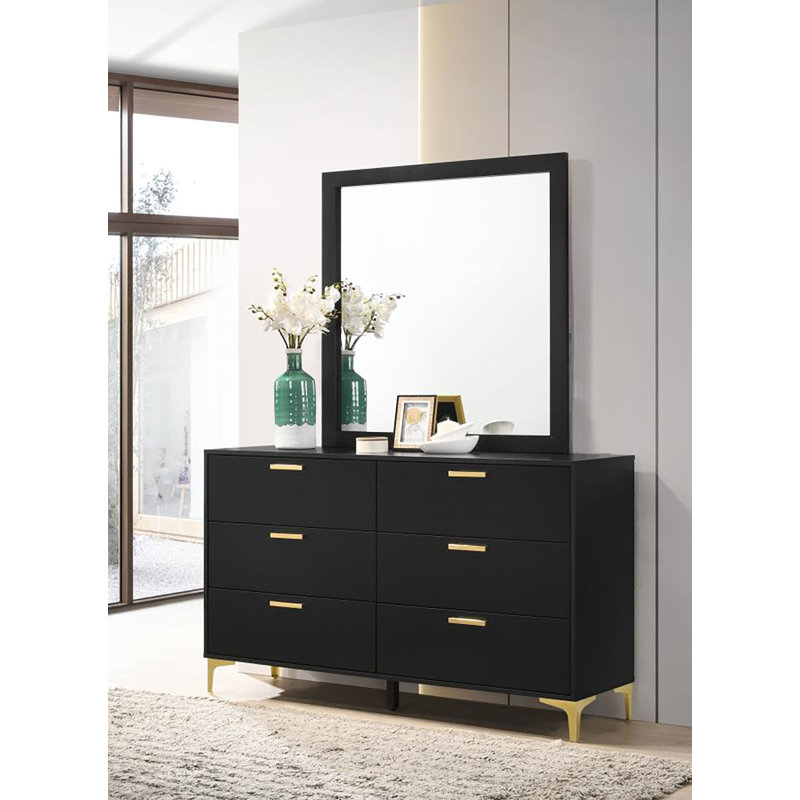 Commode 6 tiroirs avec miroir Olivier