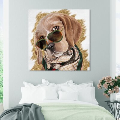 Stylish Pup - Graphic Art on Canvas -  Oliver Gal, 40229_12x12_CANV_XHD