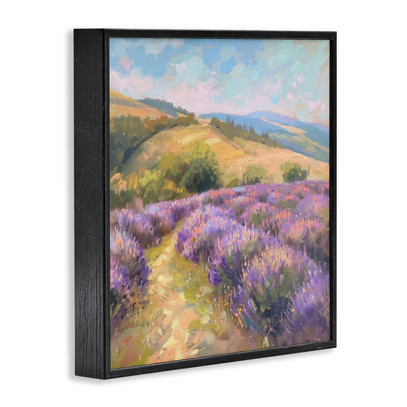 Giclée encadrée de champ de lavande, design par LSR Creative Studio, Giclée encadrée noir minuit, H 24 po x l 24 po